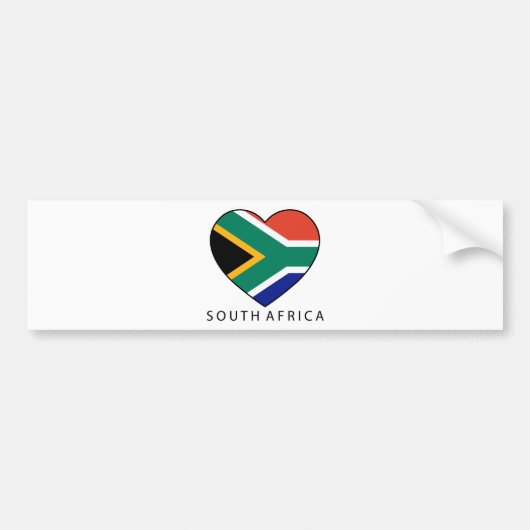 South Africa Heart with black SOUTH AFRICA Bumpersticker (Voorkant)