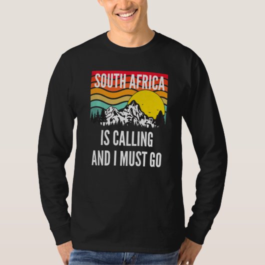 South Africa Is Calling And I Must Go, Wavy Sunset T-shirt (Voorkant)