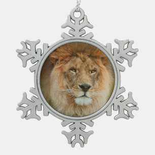 South Africa Majestic Lion Sluiten Tin Sneeuwvlok Ornament
