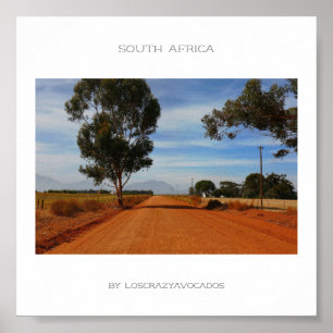 South Africa Road Landscape Travel Poster
