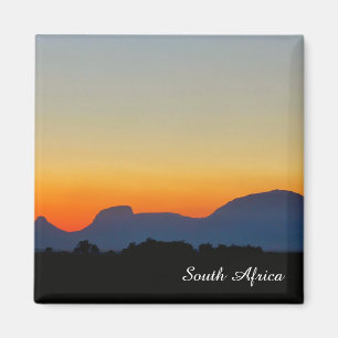 South Africa Sunset Mountains Magnet