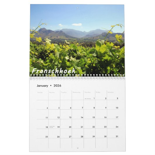 South Africa Travel Destination Photo Calendar Kalender (Jan 2026)