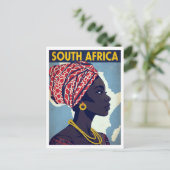 South Africa Woman Portrait Retro Art Briefkaart (Staand voorkant)