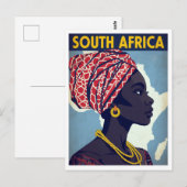 South Africa Woman Portrait Retro Art Briefkaart (Voorkant / Achterkant)