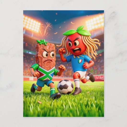 South African biltong versus Italian spaghetti soc Briefkaart (Voorkant)