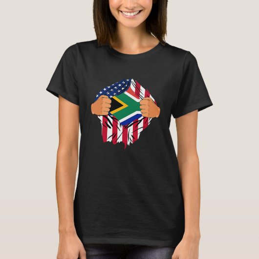 South African Blood Inside Me American South Afric T-shirt (Voorkant)
