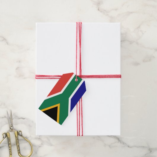 South African Flag Cadeaulabel (Met Touw)