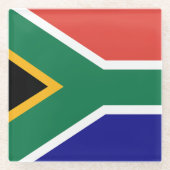 South African Flag Glazen Onderzetter (Voorkant)