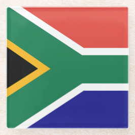 South African Flag Glazen Onderzetter