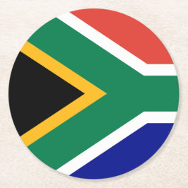 South African Flag Ronde Kartonnen Onderzetter