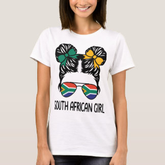 South African Girl Messy Hair Sunglasses South Afr T-shirt
