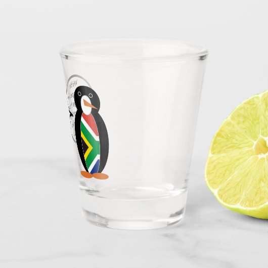 South African Talking Ms Penguin Personalized Text Shot Glas (Rechts)