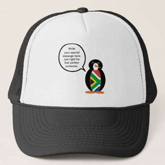 South African Talking Ms Penguin Personalized Text Trucker Pet (Voorkant)