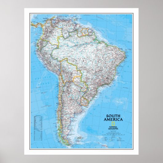 " South America: 2007 Classic Map ... Poster (Voorkant)