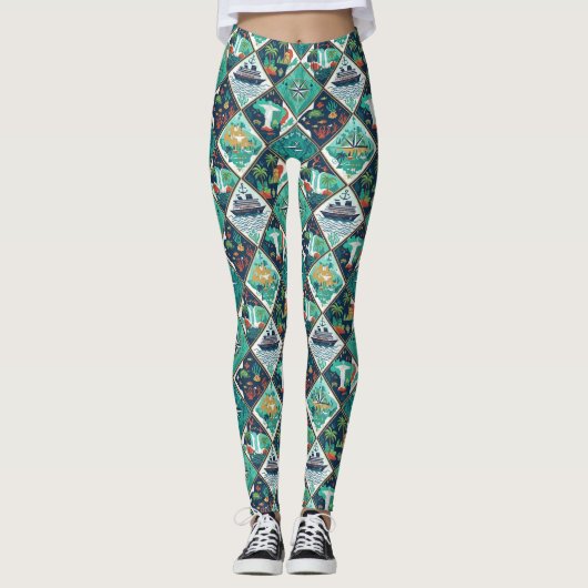 South America Cruise Coastal Adventure Design Leggings (Voorkant)