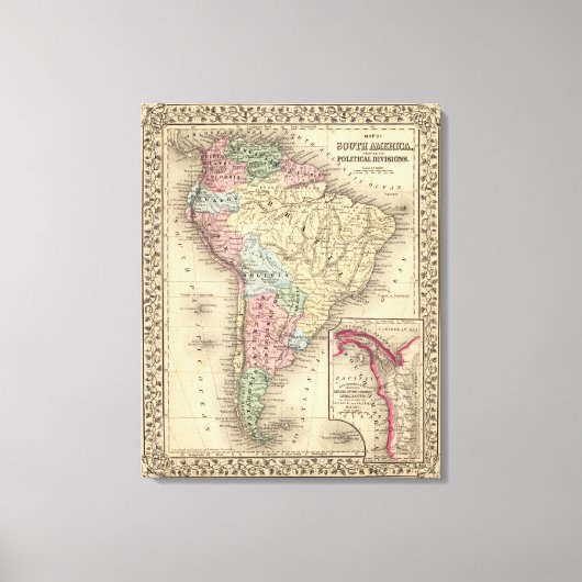 South America Map door Mitchell Canvas Afdruk (Voorkant)