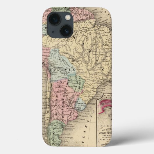 South America Map door Mitchell Case-Mate iPhone Case (Achterkant)