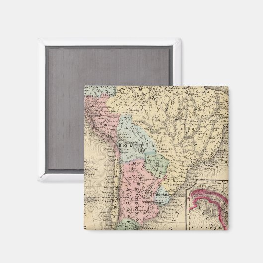 South America Map door Mitchell Magneet (Voorkant / Achterkant)