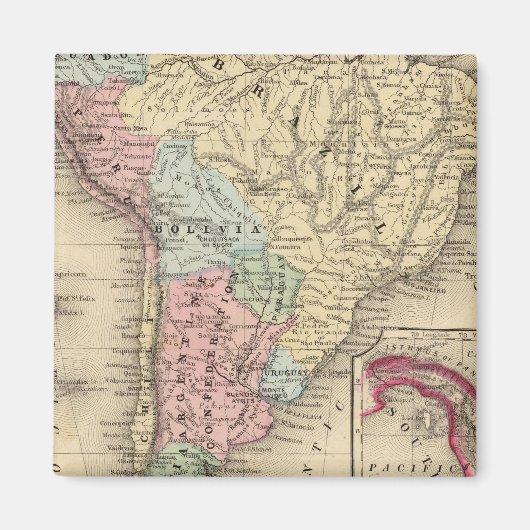 South America Map door Mitchell Magneet (Voorkant)