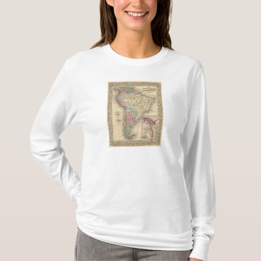 South America Map door Mitchell T-shirt (Voorkant)
