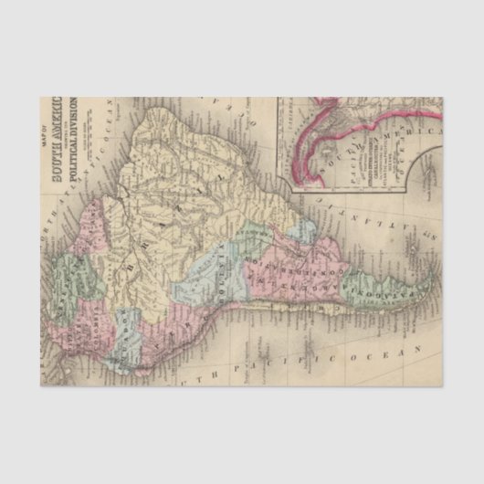 South America Map door Mitchell Tissuepapier (Voorkant)