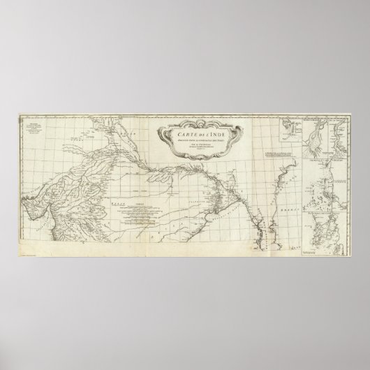 South Asian Engraved Map Poster (Voorkant)