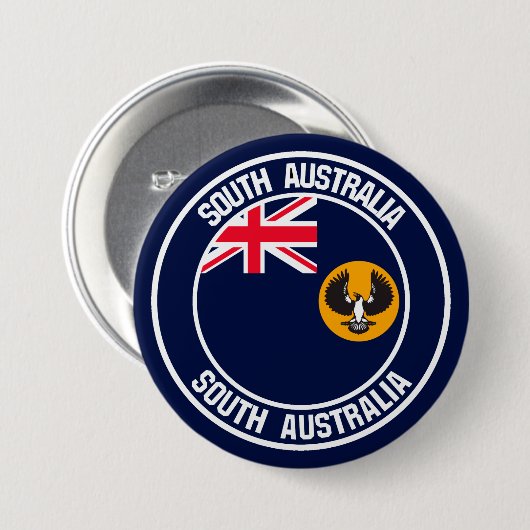 South Australia Round Emblem Ronde Button 7,6 Cm (Voorkant /achterkant)