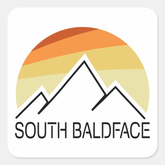 South Baldface New Hampshire Retro Vierkante Sticker (Voorkant)