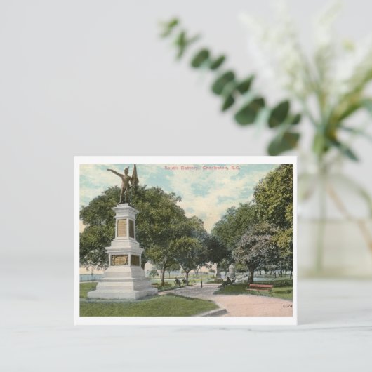 South Battery, Charleston SC 1915  Briefkaart (Staand voorkant)