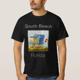 South Beach Blue Lifeguard Tower, Art Deco T-shirt