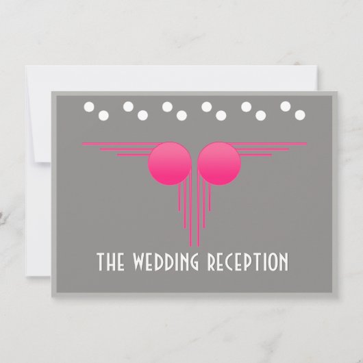 South Beach Deco Bruiloft (Ontvangst) Kaart (Achterkant)