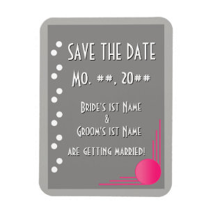 South Beach Deco bruiloft (Save the date) Magneet
