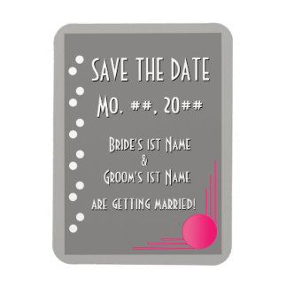 South Beach Deco bruiloft (Save the date) Magneet
