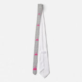 South Beach Deco (Hot Roze en Wit op Grijs) Stropdas (Achterkant)