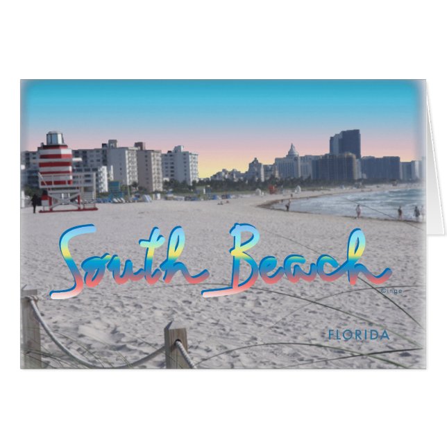 South Beach, FL Stadsgezicht (Voorkant Horizontaal)