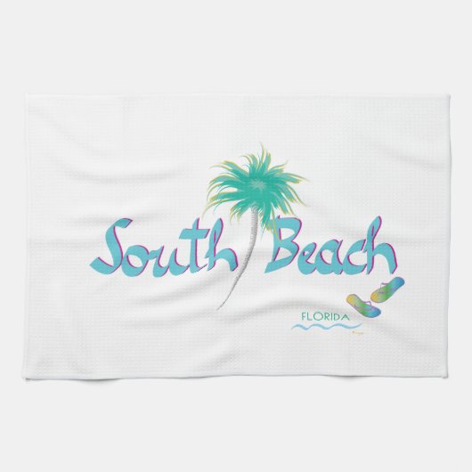 South Beach, FL Theedoek (Horizontaal)