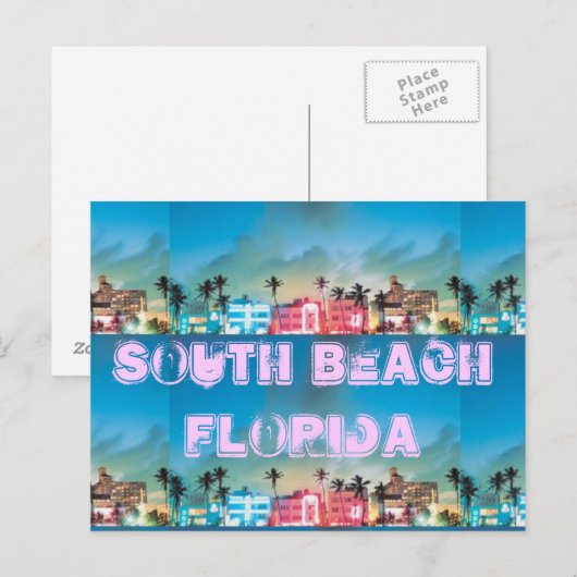 SOUTH BEACH, Florida Briefkaart (Voorkant / Achterkant)