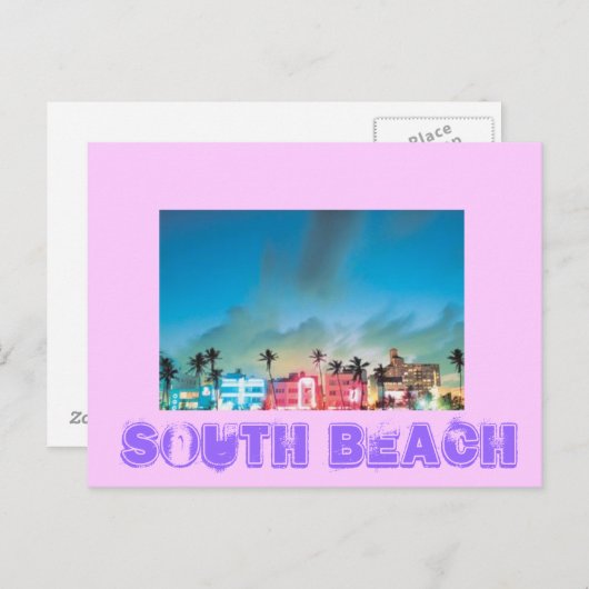 SOUTH BEACH, Florida Briefkaart (Voorkant / Achterkant)