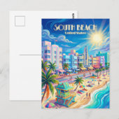 South Beach Florida Briefkaart (Voorkant / Achterkant)