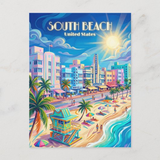 South Beach Florida Briefkaart (Voorkant)