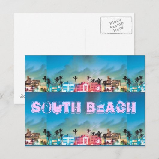 SOUTH BEACH, Florida Briefkaart (Voorkant / Achterkant)