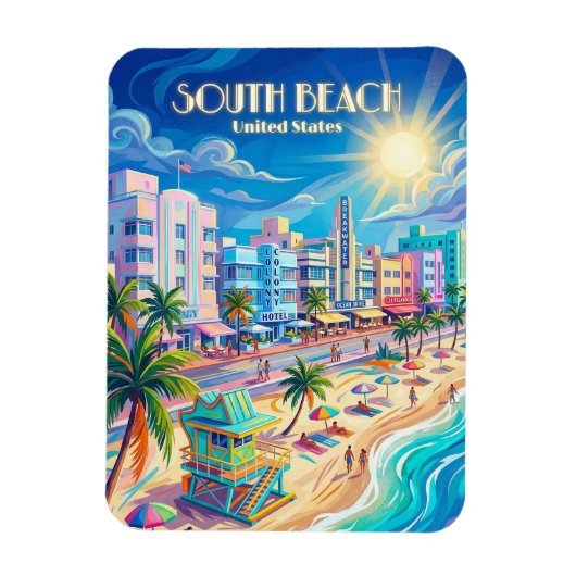 South Beach Florida Magneet (Verticaal)