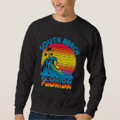 South Beach Florida Retro Throwback Surf & Beach S Trui (Voorkant)