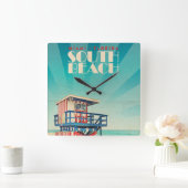  South Beach Florida Vierkante Klok (Huis)