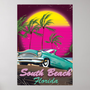 South Beach Florida vintage reisprint Poster
