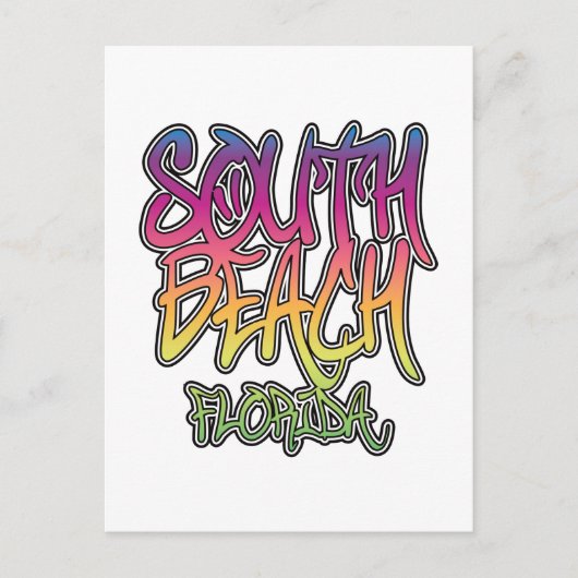 South Beach Graffiti Briefkaart (Voorkant)