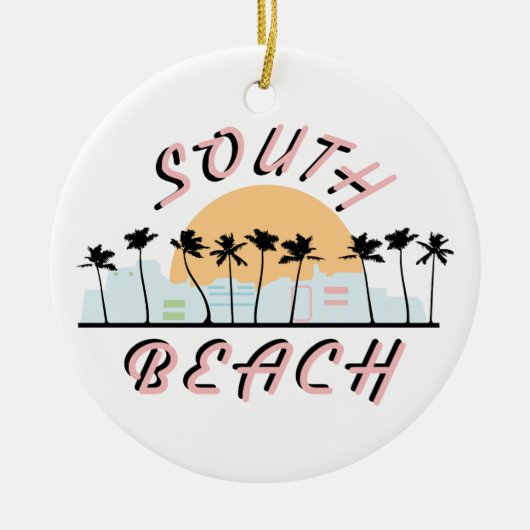 South Beach Keramisch Ornament (Voorkant)