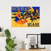South Beach Miami  Beach Poster (Thuiskantoor)