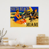 South Beach Miami  Beach Poster (Keuken)