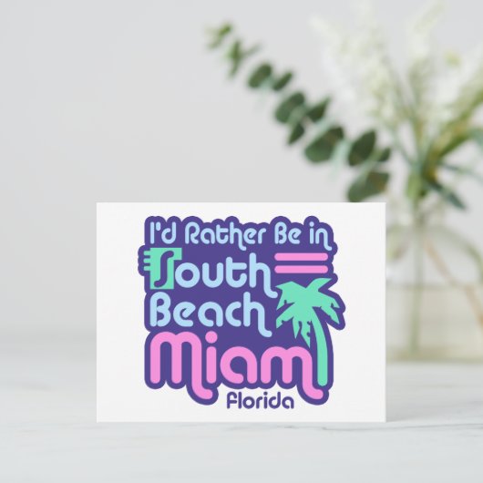 South Beach Miami Briefkaart (Staand voorkant)
